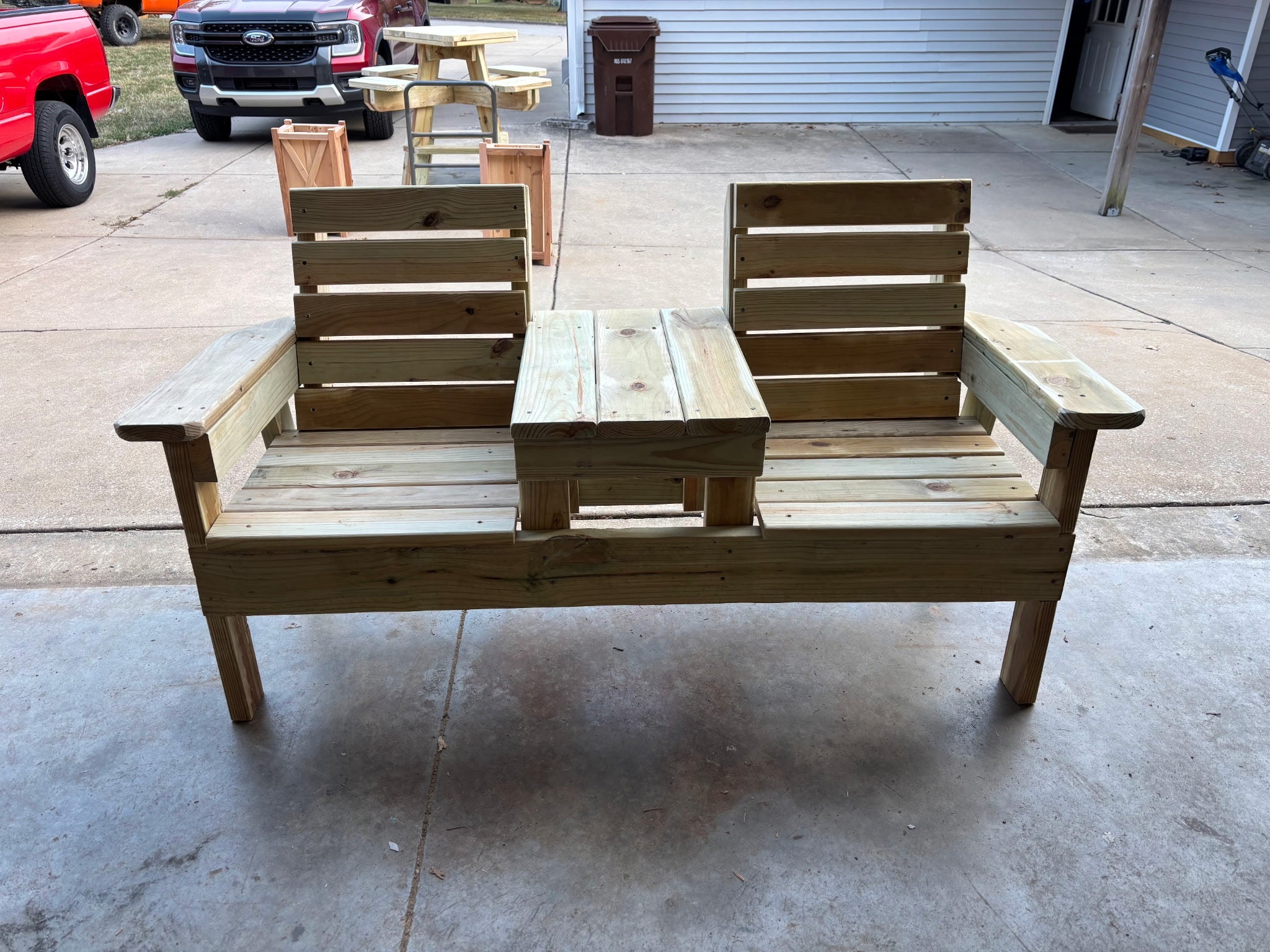 2 Seater Bench with table
