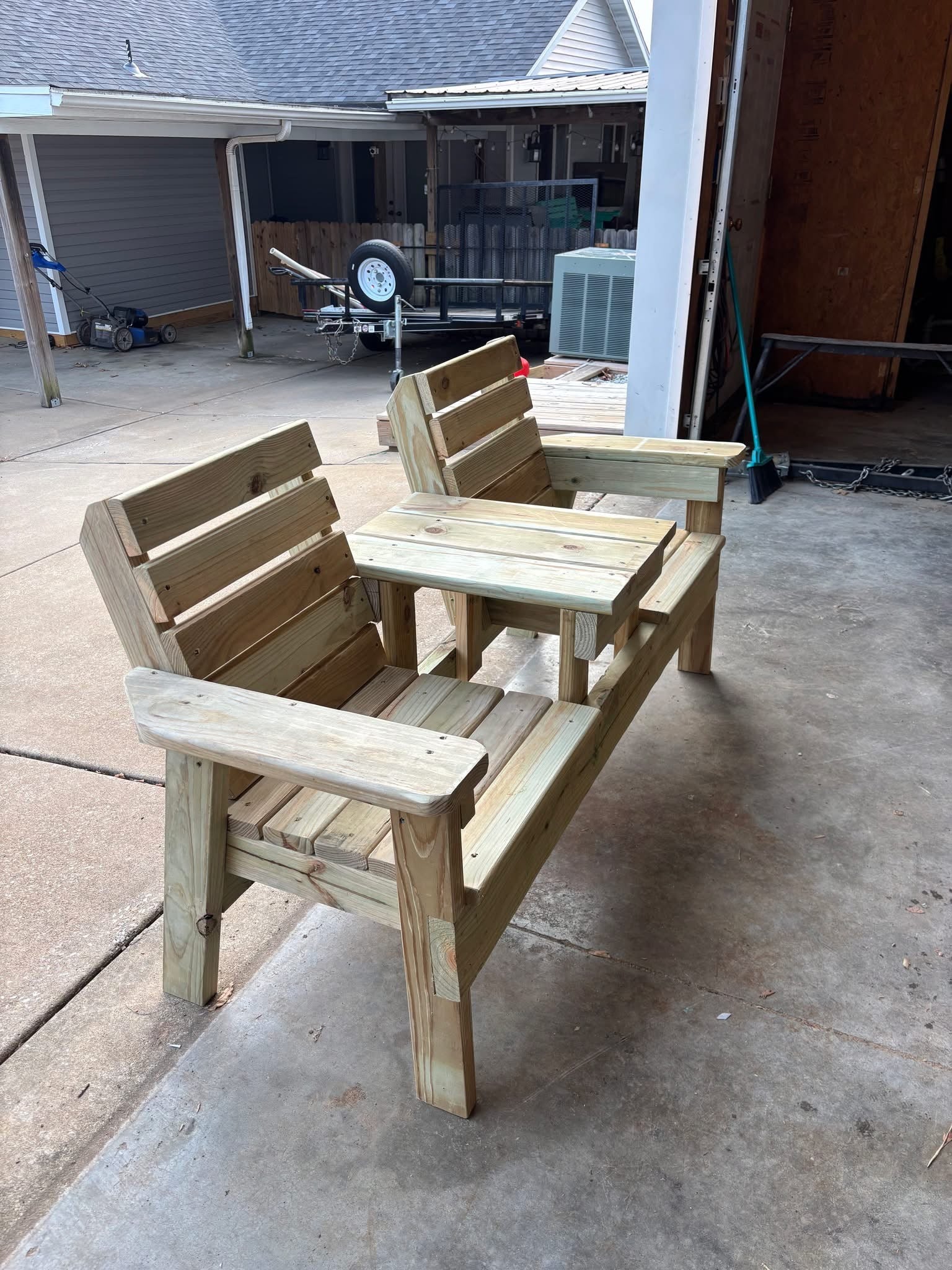 2 Seater Bench with table
